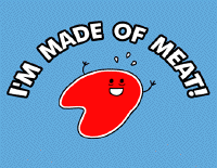 I'm Made Of Meat! T-Shirt Design with grinning porkchop