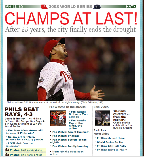 Philadelphia Philles 2008 World Series Champions